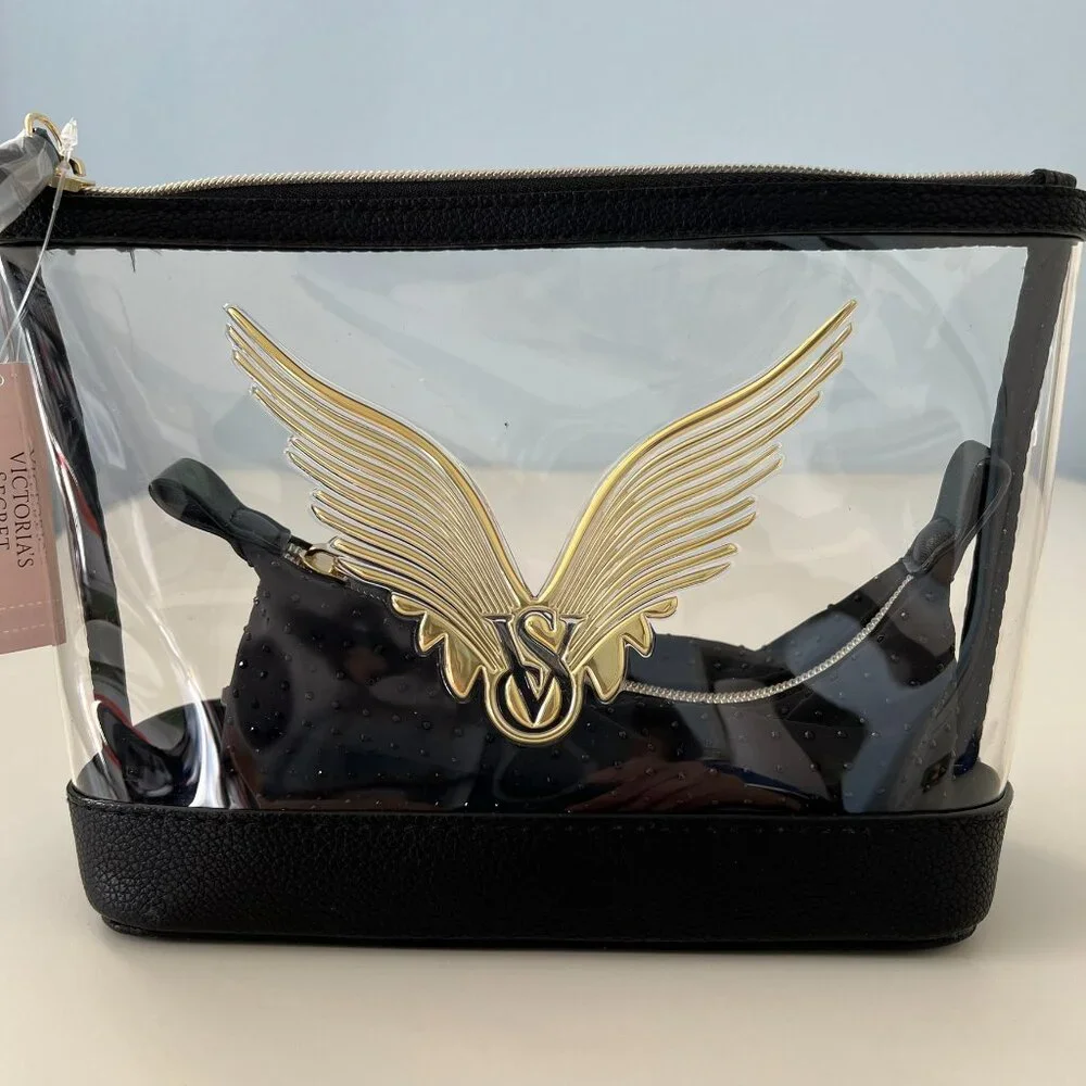 Victoria's Secret 2-piece Cosmetic/Make-up Bag Black & Gold 2025 Fashion Show
